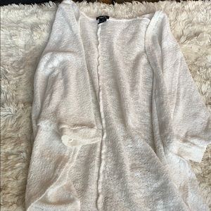 Rue 21 White Short Sleeved Cardigan